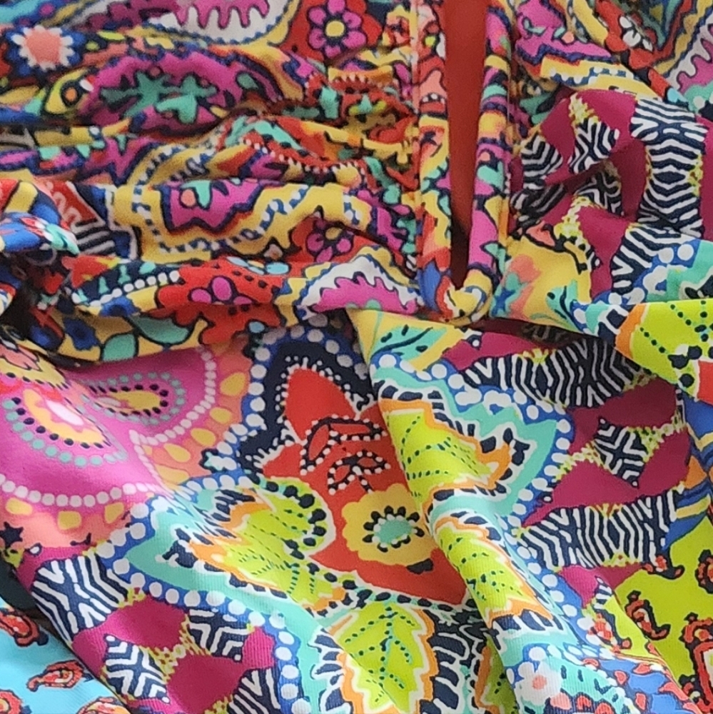 Nwt BLEU ROD BEATTIE GROOVY BABY KEYHOLE ONE PIECE SWIMSUIT 12 - Picture 3 of 6